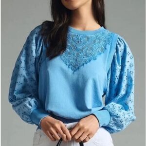 Elegant Blue Lace Women's Top